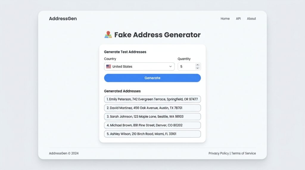 Fake Address Generator